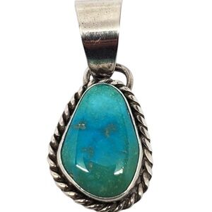 Sheena Jack Sterling Silver Turquoise Pendant #20774